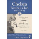 CHELSEA - FLORIANA 1951 Festival of Britain match programme, Chelsea v Floriana, 8/5/51, four page