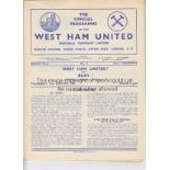 WEST HAM 51-2 Eleven West Ham home League programmes, 51-52, v Bury, Blackburn, Swansea, Barnsley,