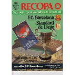 1982 ECWC FINAL Programme for the match played at Barcelona 12/5/1982. Good
