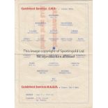 WARTIME 1945 Programme for game played in Milan, 13/12/45, Combined Services C.M.F v Combined