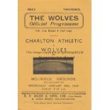 WOLVES - CHARLTON 45-6 CUP Wolves home programme v Charlton, FA Cup, 30/1/46, Second leg, Fourth