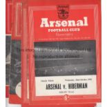 ARSENAL A collection of 8 Arsenal home programmes from friendlies in the 1950's v Hibernian,