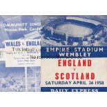 SONG SHEETS A collection of 11 Song sheets - FA Cup Finals 1960, 1962 and 1967 , England v