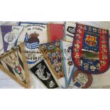 PENNANTS Collection of pennants comprising Juventus, Schalke, Santos, Ujpest Dozsa, 2 x Barcelona,