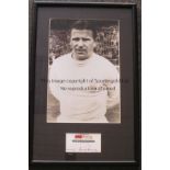 FERENC PUSKAS Framed, mounted and glazed black and white photograph of Ferenc Puskas in Real