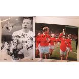 ENGLAND AUTOGRAPHS Nine large photographs / prints some of which are signed. Very large colour photo