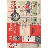 WOLVES AWAY 50s Twenty eight Wolves away programmes, 1950s, includes 50/51 at Arsenal and Fulham,