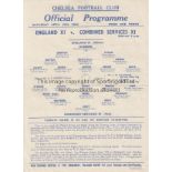 CHELSEA Single sheet programme at Stamford Bridge England X1 v Combined Services 29th April 1944.
