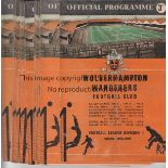 WOLVES 58/9 Twenty Wolves home programmes, 58/9, all League, some folds, changes, scores etc. Fair-