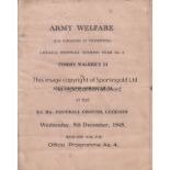 INDIA 1945 Programme for Tommy Walkers XI v Lucknow Services XI , 5/12/45 at Lucknow, India. Walkers