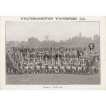 WOLVES 1921-22 Card photograph of the Wolves teams, 1921-22, photo copyright Paulton, circa 32