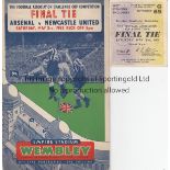 FA CUP FINAL 1952 Official Programme and ticket Arsenal v Newcastle United FA Cup Final May 3rd