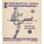 HUDDERSFIELD - MAN UTD 1936-37 Huddersfield home programme v Manchester United, 2/9/1936, fold.