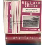WEST HAM 59-60 Set of 25 home West Ham programmes, 59/60 includes 21 x League, 1 x Cup, Practice