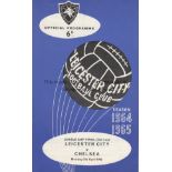 LEAGUE CUP FINAL 1964/5 LEICESTER CITY V CHELSEA Programme for the 2nd leg at Leicester, very slight