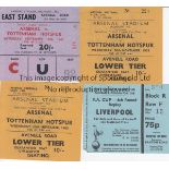 TOTTENHAM TICKETS 4 tickets - Arsenal v Tottenham 1967/68 , Arsenal v Tottenham (League Cup Semi