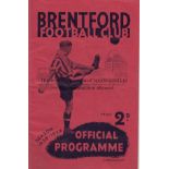 BRENTFORD - BOLTON 1938-39 Brentford home programme v Bolton, 5/11/1938, changes noted, slight