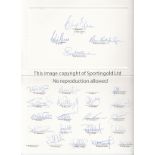 SCOTLAND 2001 White fold over card signed by 19 Scotland players from the squad v Belgium and San