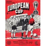 1960 EUROPEAN CUP FINAL Official programme 1960 European Cup Final programme, Eintracht Frankfurt