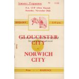 GLOUCESTER - NORWICH 1949 Gloucester City v Norwich City, 26/11/49, FA Cup 1st Round, Norwich won
