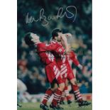 NEIL RUDDOCK Col 12 x 8 photo, showing Liverpool's Neil Ruddock being grabbed by team mate Jamie