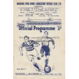 BRADFORD PA Programme Bradford Park Avenue v Blackburn Rovers 1st September 1948. Some slight