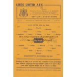 LEEDS - WOLVES 46-7 Single sheet emergency issue, Leeds v Wolves, 22/2/47, punch-holes expertly