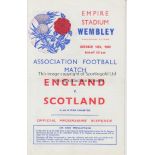 ENGLAND / SCOTLAND 4 Page programme for the England v Scotland International at Wembley 10th October
