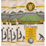 WOLVES 48/9 Four Wolves home programmes, 48/9, v Derby, Birmingham ( some creases and minor