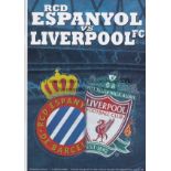 ESPANYOL - LIVERPOOL 2009 Scarce programme, RCD Espanyol v Liverpool, 2/8/2009. Opening match at the