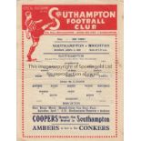 SOUTHAMPTON / BRIGHTON Single sheet programme Southampton v Brighton & Hove Albion 2nd April 1945.