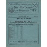 WEST HAM - NORWICH 1937 West Ham home programme v Norwich City, 25/12/1937, pencil score, changes