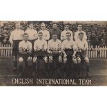 ENGLAND 1921 Postcard, England team group 1921, players named in handwriting on reverse. Good