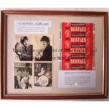 THE BEATLES A 12" X 10" framed and glazed montage, items including 4 A & BC Bubble Gum cards of each