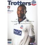 BOLTON / BOURNEMOUTH A scarce programme from the 2014/15 Bolton v Bournemouth match. After Dougie