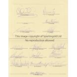 DENMARK 1994 White fold over card signed by15 Denmark players from the squad v England 9/3/44.
