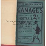 GAMAGES 1921/22 Hardback, bound in red, Gamages Football Annual, 1921-22, considered as the