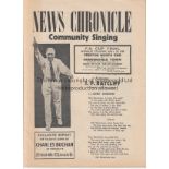 1938 CUP FINAL News Chronicle Community Singing songsheet for the 1938 Cup Final, Preston v