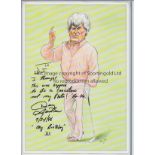 GOLF Hardback book of Golf Caricatures plus two signed caricatures which feature in the book,