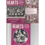 HEARTS Three handbooks, 1954/5, 1956/7 and 1958/9. Very slightly creased. Generally good