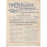 CHELSEA - FULHAM 1918 Scarce Chelsea four page wartime programme v Fulham, 14/9/1918, score, scorers