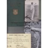 YORKSHIRE CCC Official hardback 1928 yearbook with a receipt from Yorkshire CCC for the 1927
