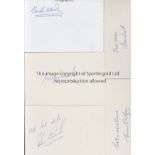 CRICKET Signed white card, Kepler Wessels (1993), Godfrey Evans, John Edrich, Alan Knott, Brian