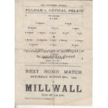 FULHAM - CRYSTAL PALACE 1919 Fulham single sheet home programme v Crystal Palace, 15/3/1919, minor
