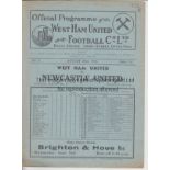 WEST HAM - NEWCASTLE 1936 West Ham home programme v Newcastle 31/8/1936, score , changes noted and