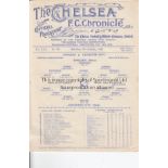 CHELSEA Single sheet home programme for the London Combination v. Leicester City 5/1/1935,