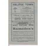 HALIFAX - PORT VALE 1936-7 Halifax Town home programme v Port Vale, 14/11/1936, slight creasing ,
