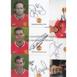 MANCHESTER UTD Five signed official Man United club cards, Angel Di Maria, Louis Van Gaal, Danny