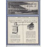 WATFORD Programme Watford v Torquay United 12th November 1927. Ex Bound Volume. Generally good