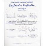 CRICKET England, signed Match sheets, v Australia Old Trafford 1997, v West indies Oval 1995 & v